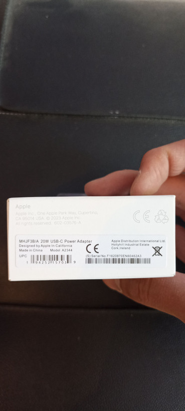 آداپتور سر شارژر 20W وات شارژر اپل مدل A2344 USB-C سه پین