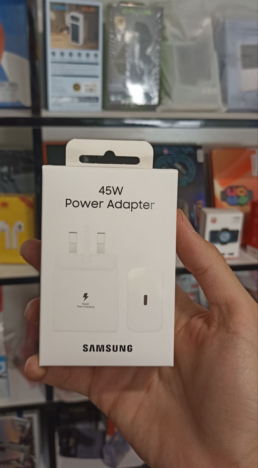 آداپتور کلگی سر شارژر 45W وات شارژر سامسونگ مدل تایپ سی اصلی پک ویتنام  EP TA845 USB-C سه پین